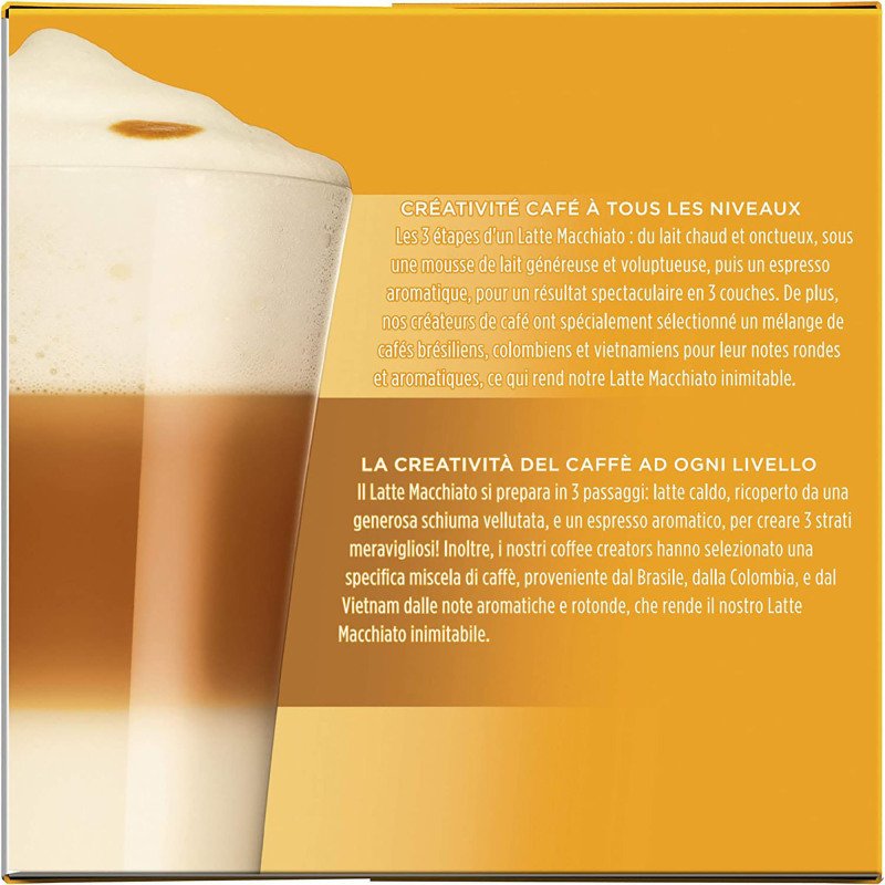 Capsules de café Nescafé Dolce Gusto Latte Macchiato - Boîte de 8 + 8