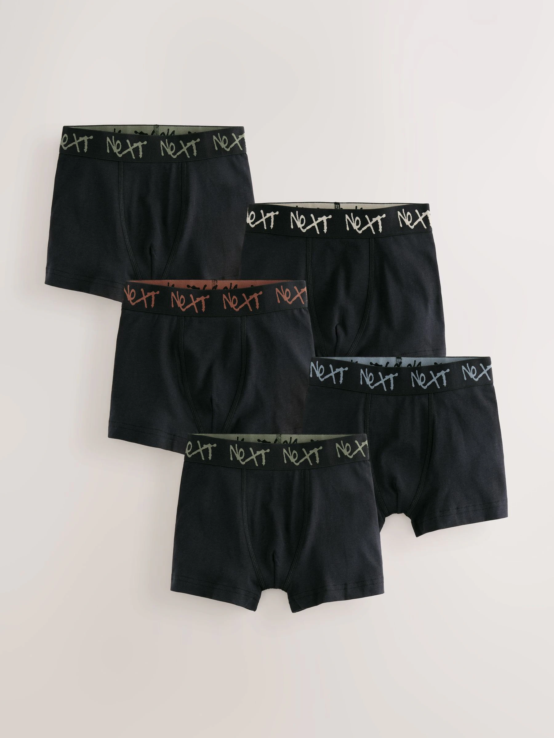 Zwart met graffiti Next tailleband - Verpakking van 5 trunks (1,5-16jr)
