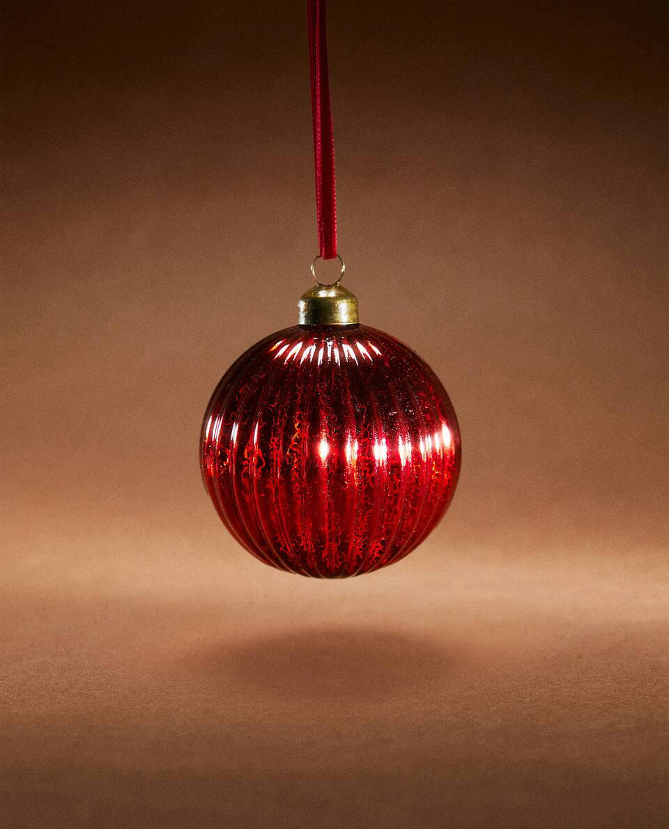 Enfeite de Natal em espiral de vidro