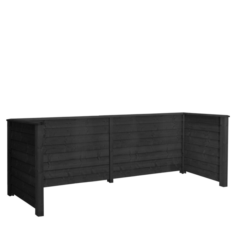 AVFALLSSKJUL PLUS KLINK M/TRESTOLPER PEFC SVART 377xX97X108CM