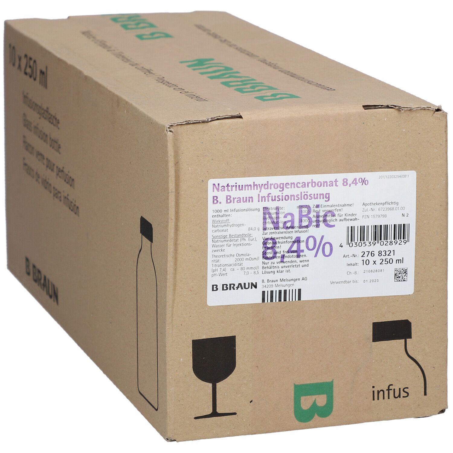 Natriumhydrogencarbonat 8,4 % B. Braun Glasflasche