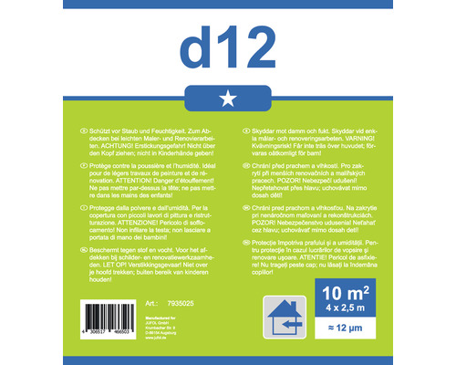 Afdekfolie D12 transparant 2,5 x 4m