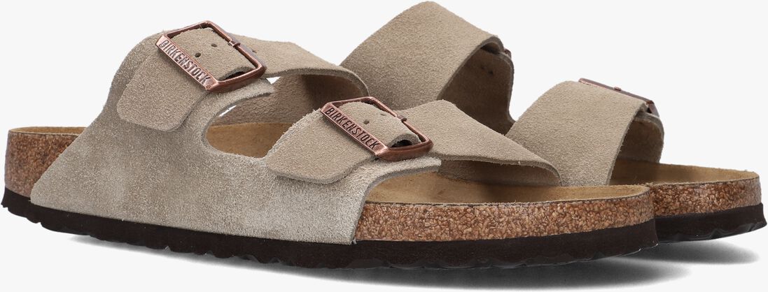 BIRKENSTOCK taupe birkenstock slippers arizona sue