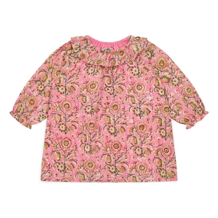 Bonton Robe Fleurie Métallisée | Rose