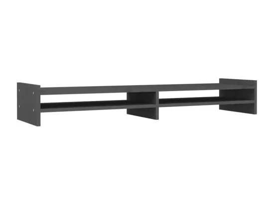 Support de moniteur Gris 100x27x15 cm Bois de pin solide