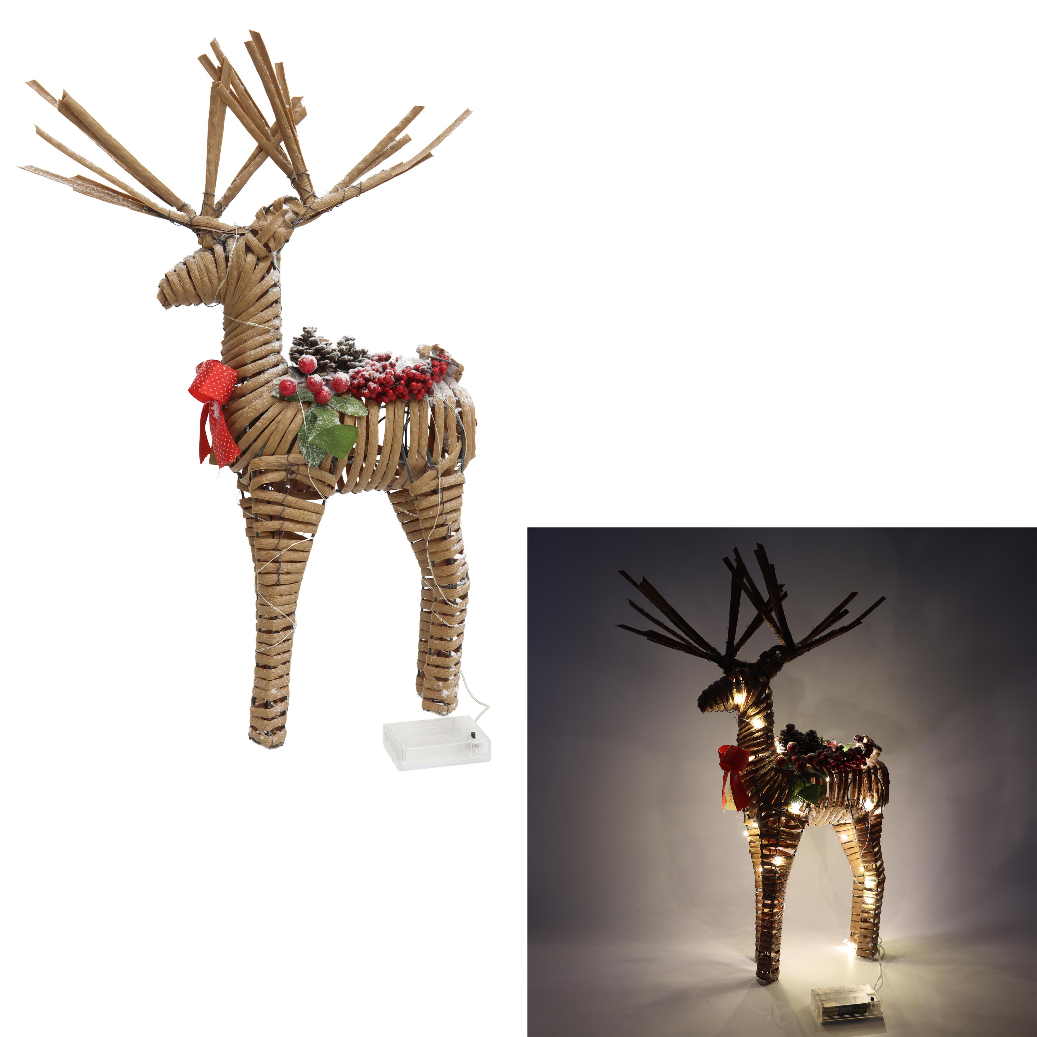 RENNE BOIS LUMINEUX H.40CM