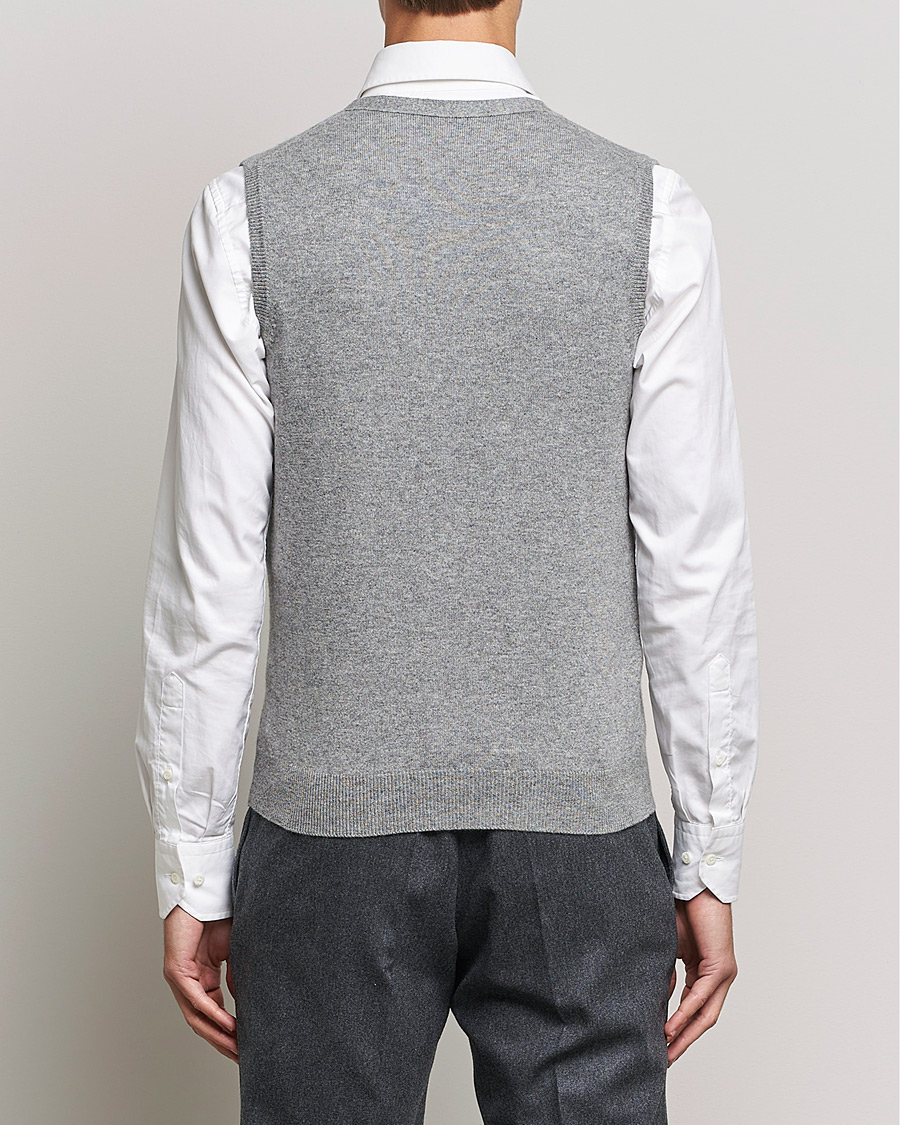 Piacenza Cashmere Cashmere Sleeveless Cardigan Light Grey