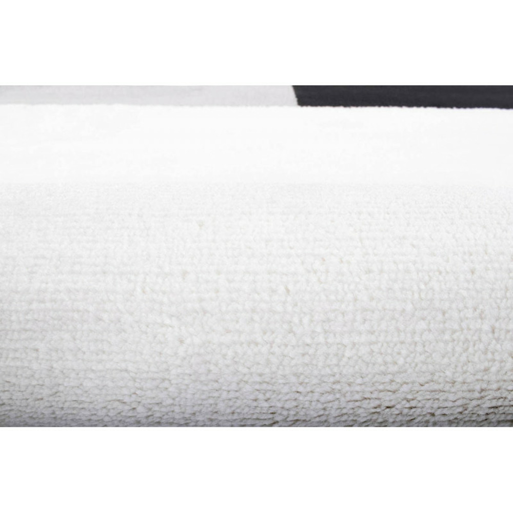 Tapis salon chambre motifs graphique géométrique poils doux noir blanc 150x200cm- décoration- mobilier d'intérieur