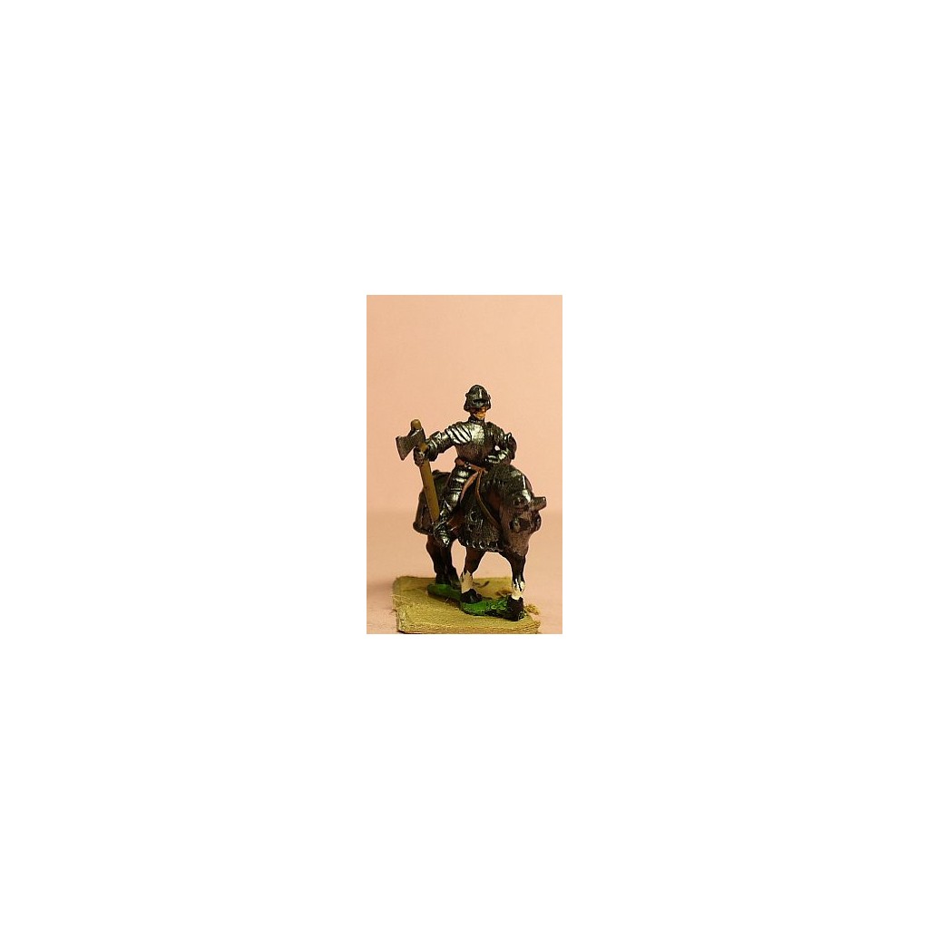 Late Medieval: Knights, 1420-1480AD in Full Plate & Sallet with Mace, Axe or Sword, on Armoured Horse