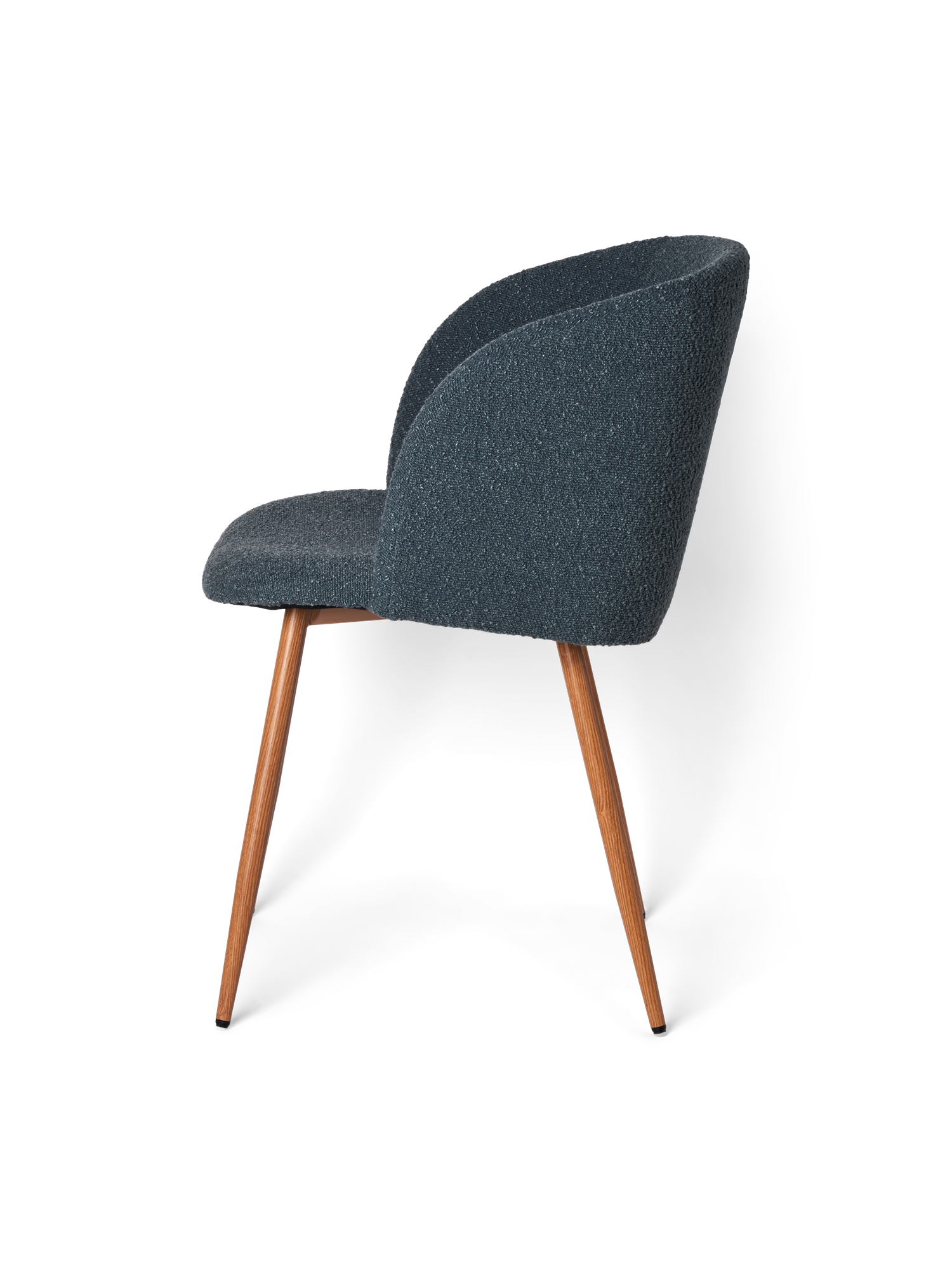 Stol i boucléstof | Jern/polyester/polyurethan. 50 x 42,5 x 81 cm. | Blue