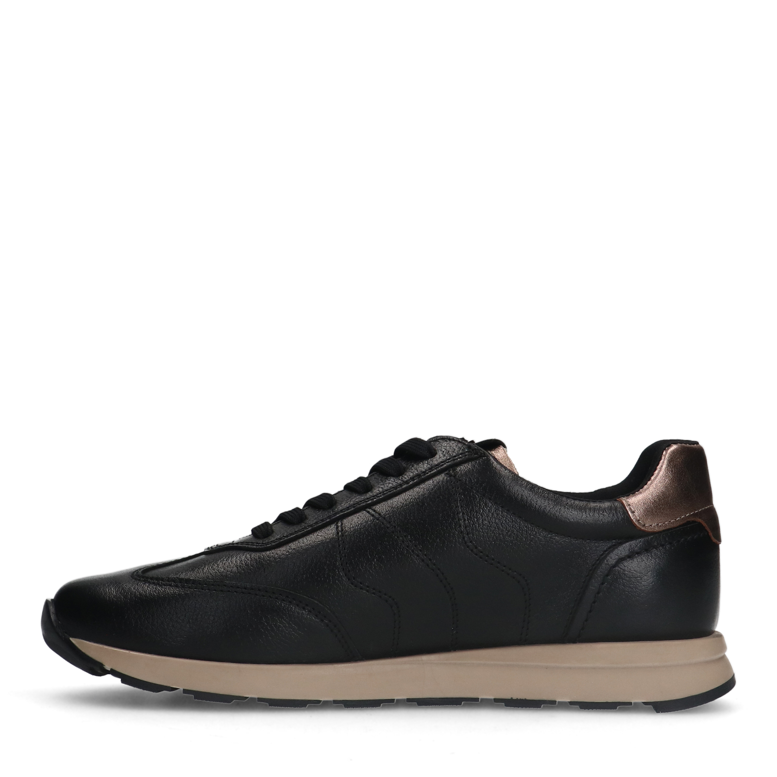 Zwarte leren sneakers met rits