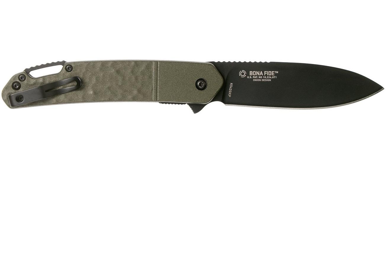 CRKT Bona Fide K542GKP OD Green zakmes, Ken Onion design