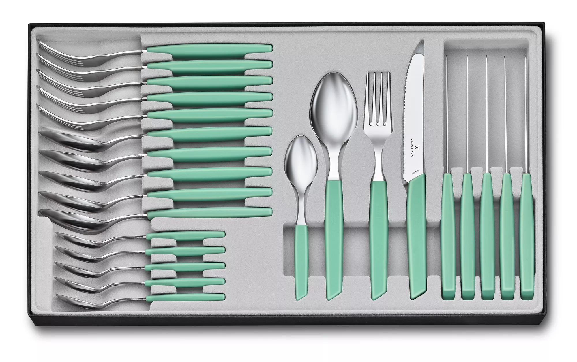 Swiss Modern Besteck, 24-teilig-mint-green