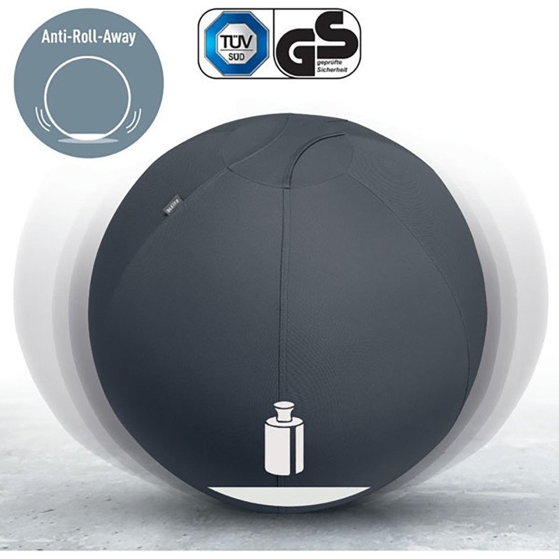 Ballon d'assise ergonomique anti-basculement - gris - Leitz Ergo