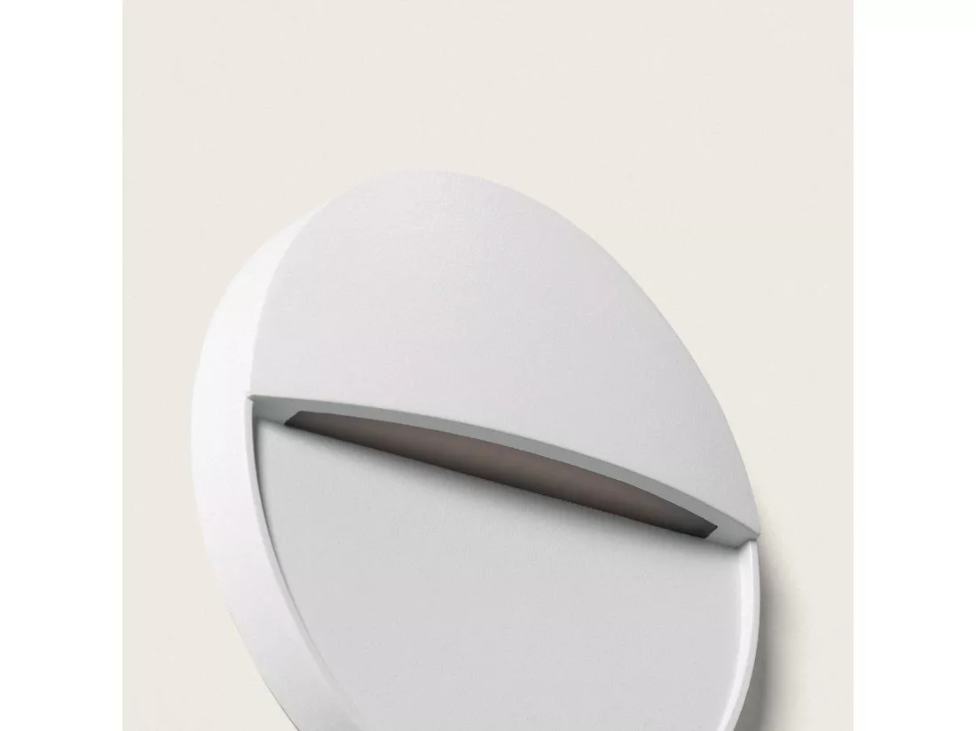 Applique Murale Extérieure LED 3W CCT Seleccionable en Saillie Ronde Jade Blanc