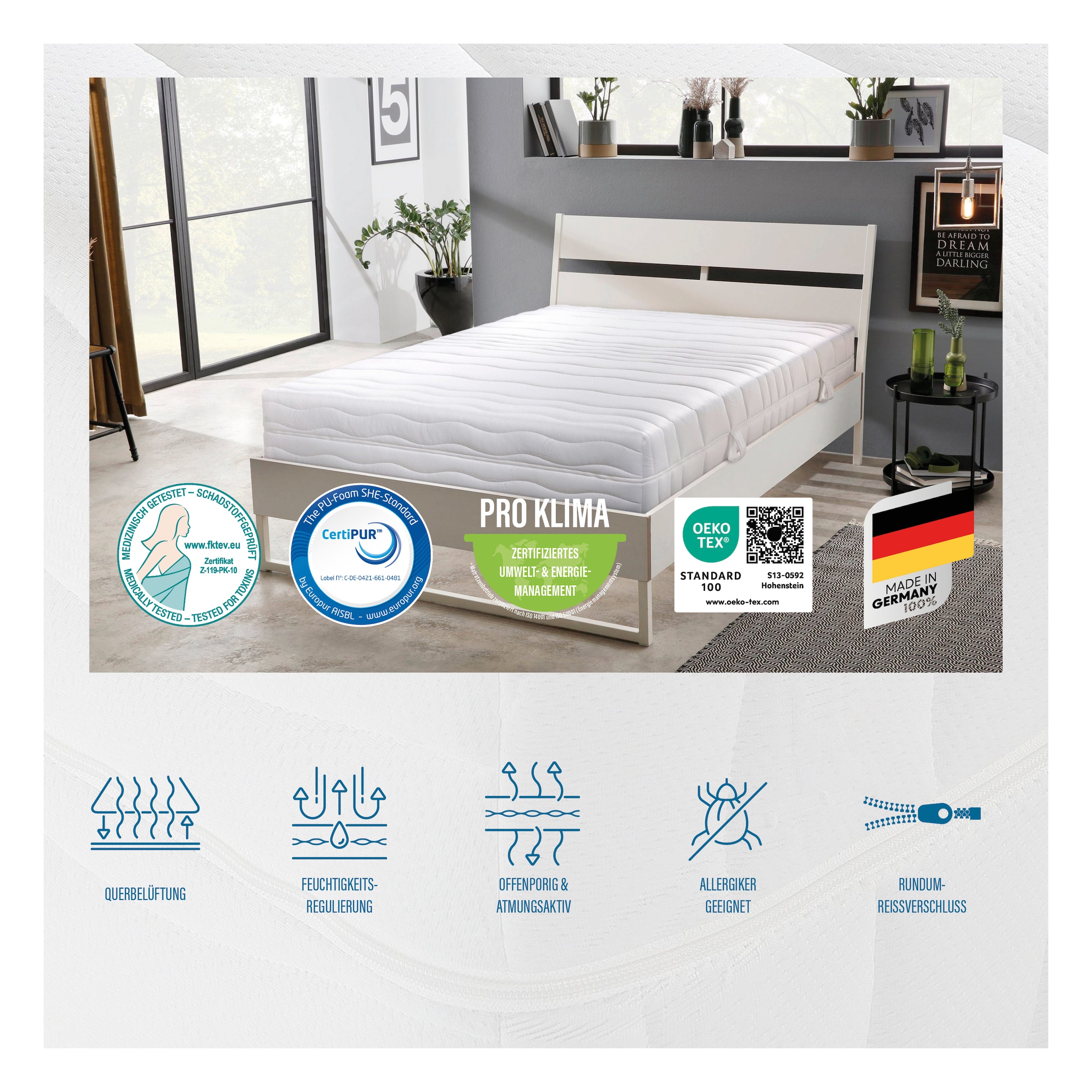 Beco Komfortschaummatratze »Grand Majestic, Matratze in Luxus Höhe, ideal für Senioren« 32 cm hoch Raumgewicht: 30 kg/m³ 1 Stk. tlg. 7 Zonen Matratze, 90x200, 140x200 und weitere Grössen, ergonomisch