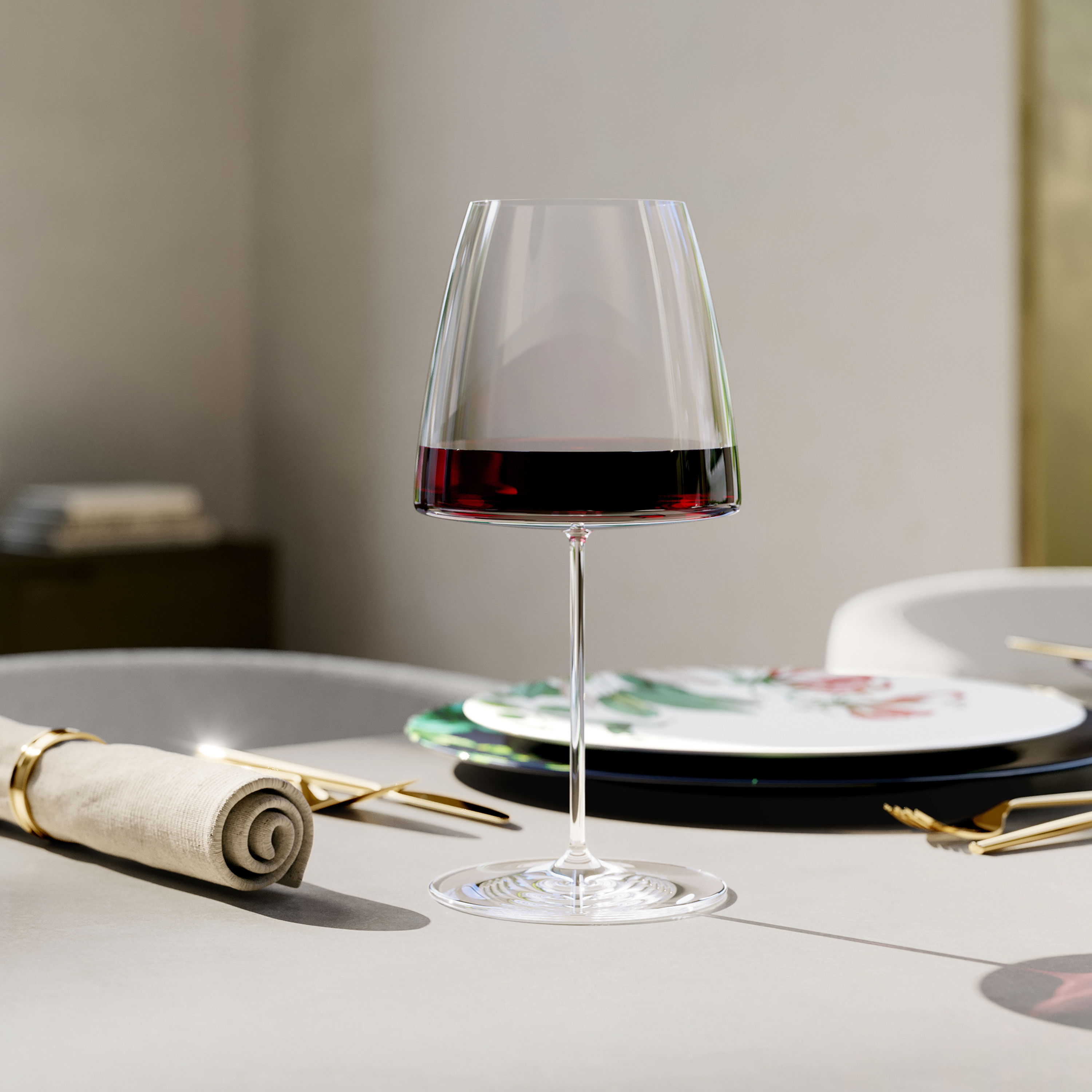 MetroChic Red wine glass Clear, 6.8 oz, crystal glass
