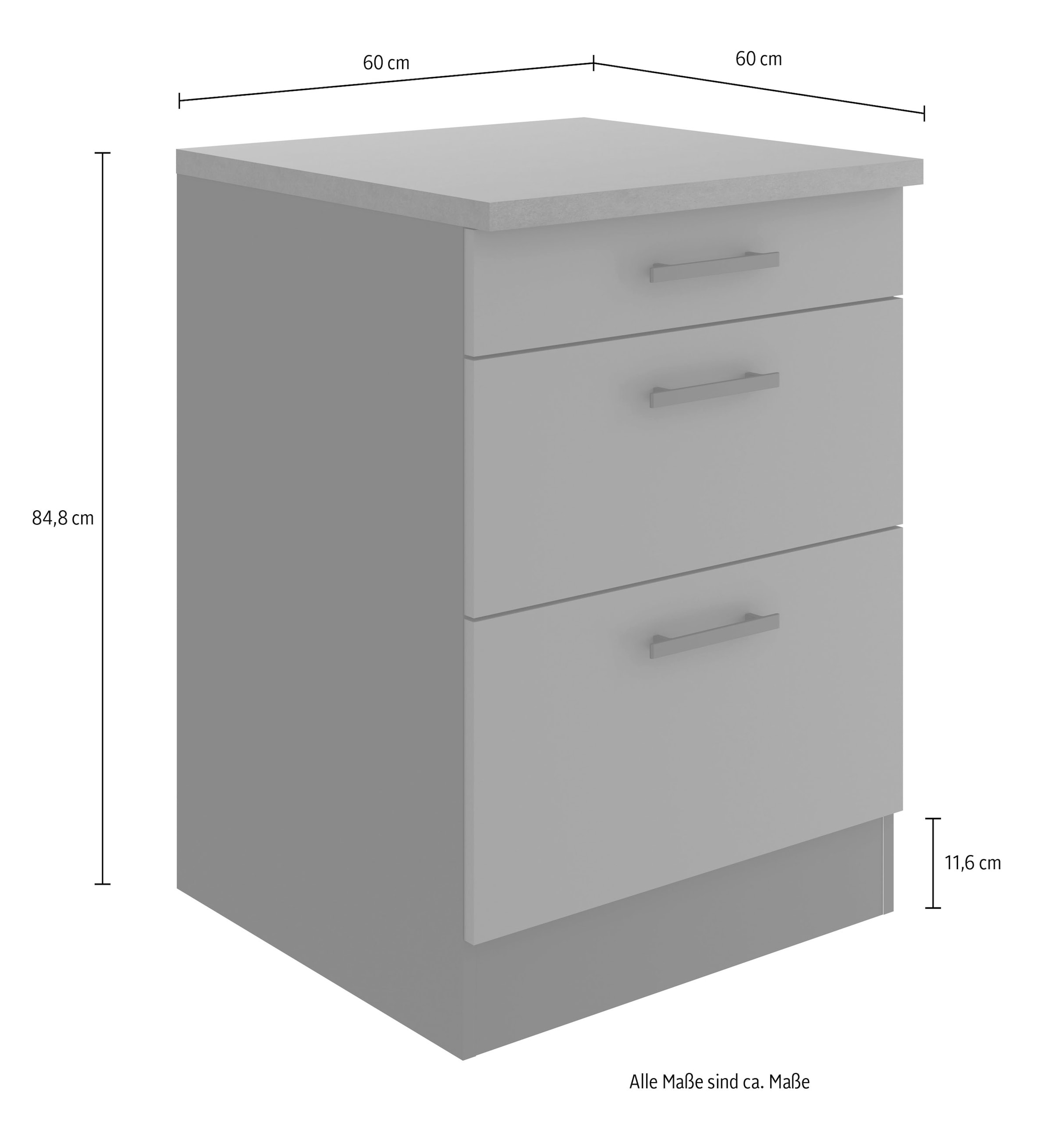 OPTIFIT Unterschrank »Palma« Breite 60 cm, mit 3 Schubkästen