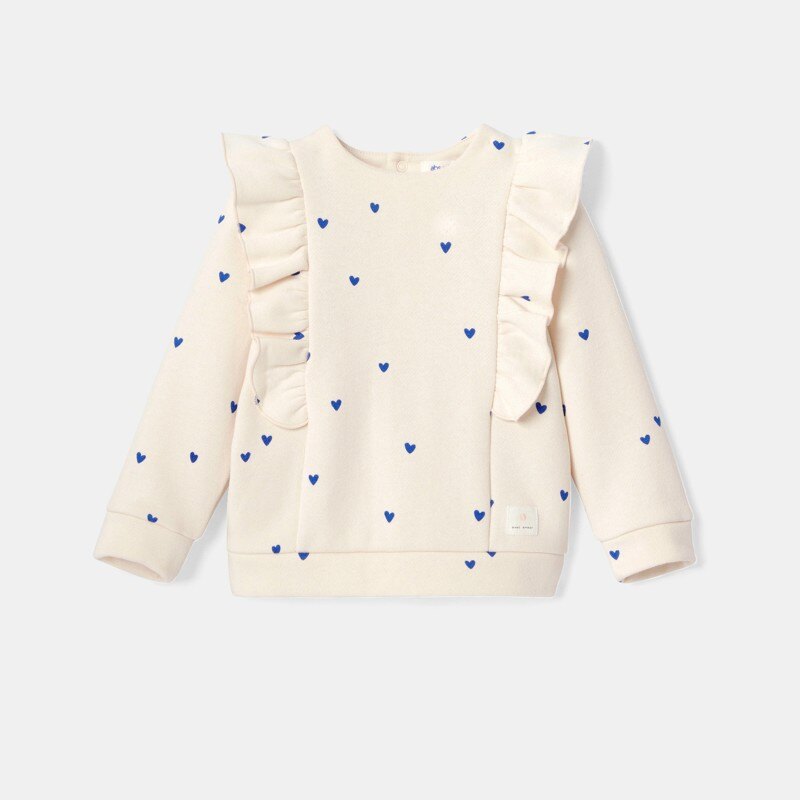 Sweat-shirt volanté en molleton rose bébé fille Absorba Rose