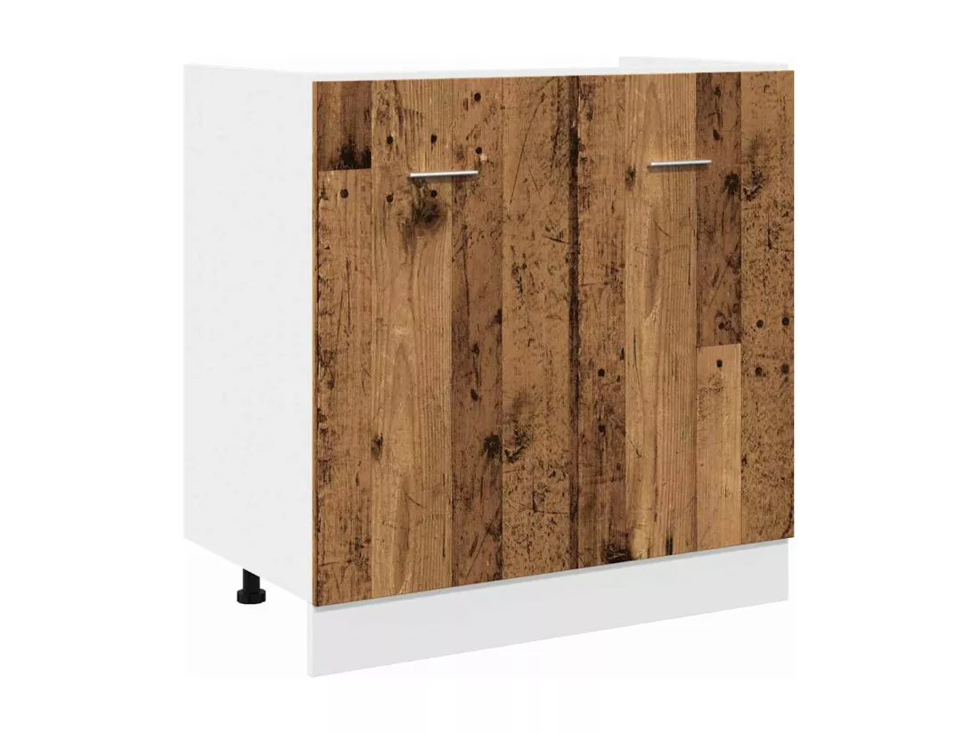 Ensemble d'armoires de cuisine 7 pcs vieux bois