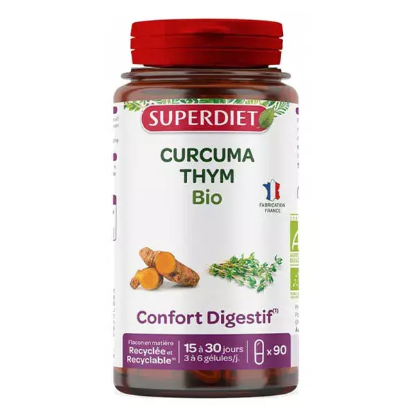Superdiet Cúrcuma e Tomilho Orgânicos - 90 cápsulas