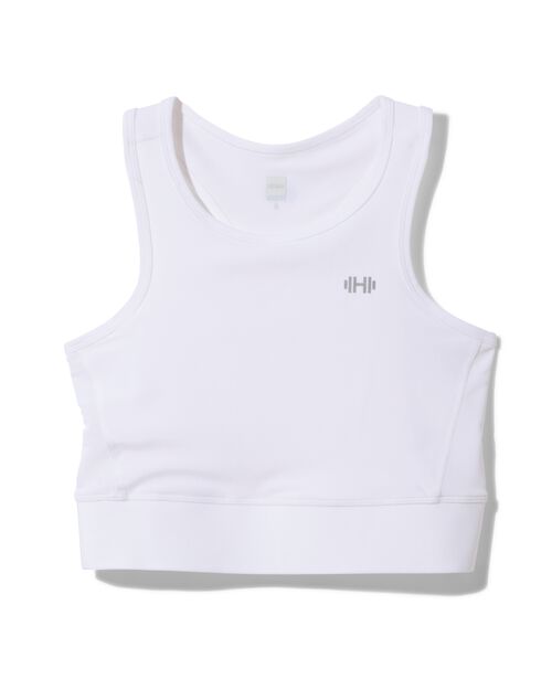 top de sport femme support moyen blanc
