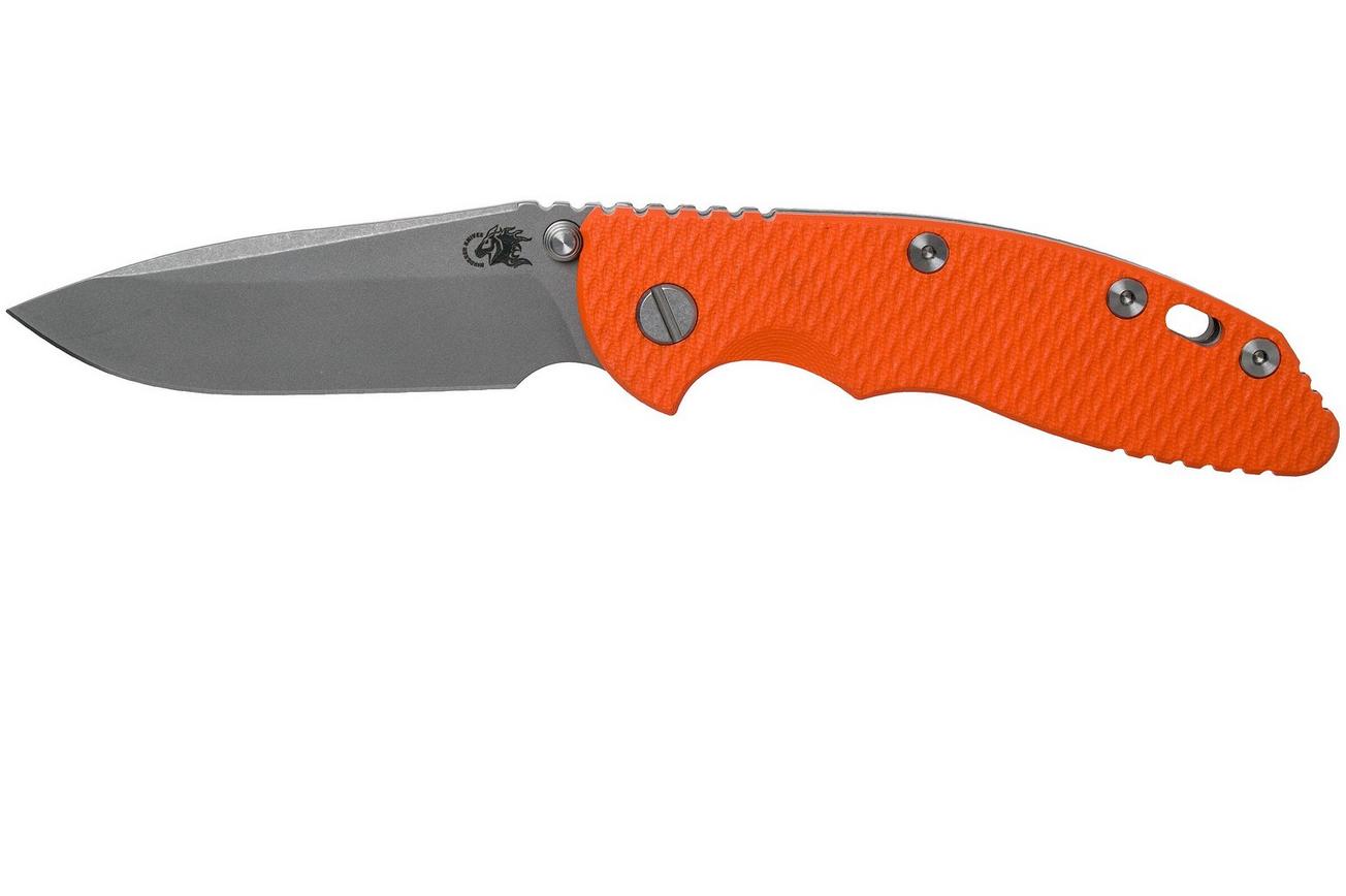 Rick Hinderer XM18 3,5” Non-Flipper Spearpoint Working Finish, Orange G10