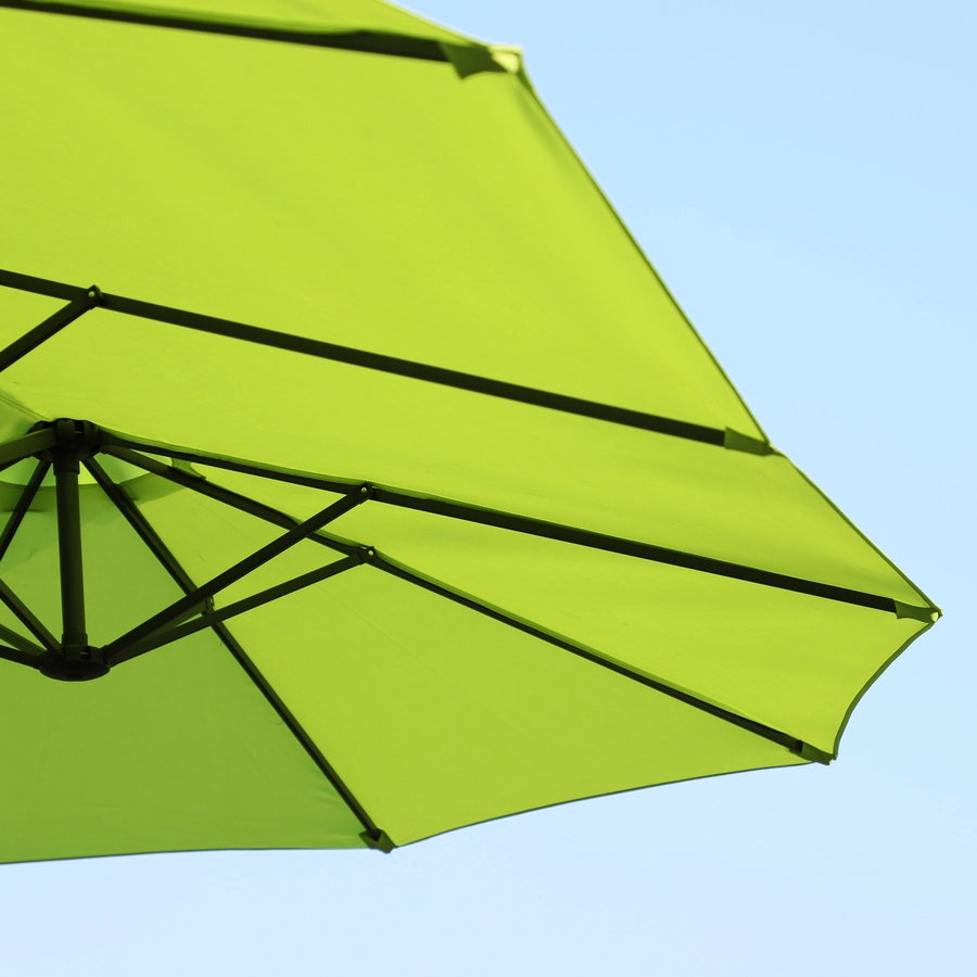 Outsunny Sonnenschirm mit Handkurbel grün