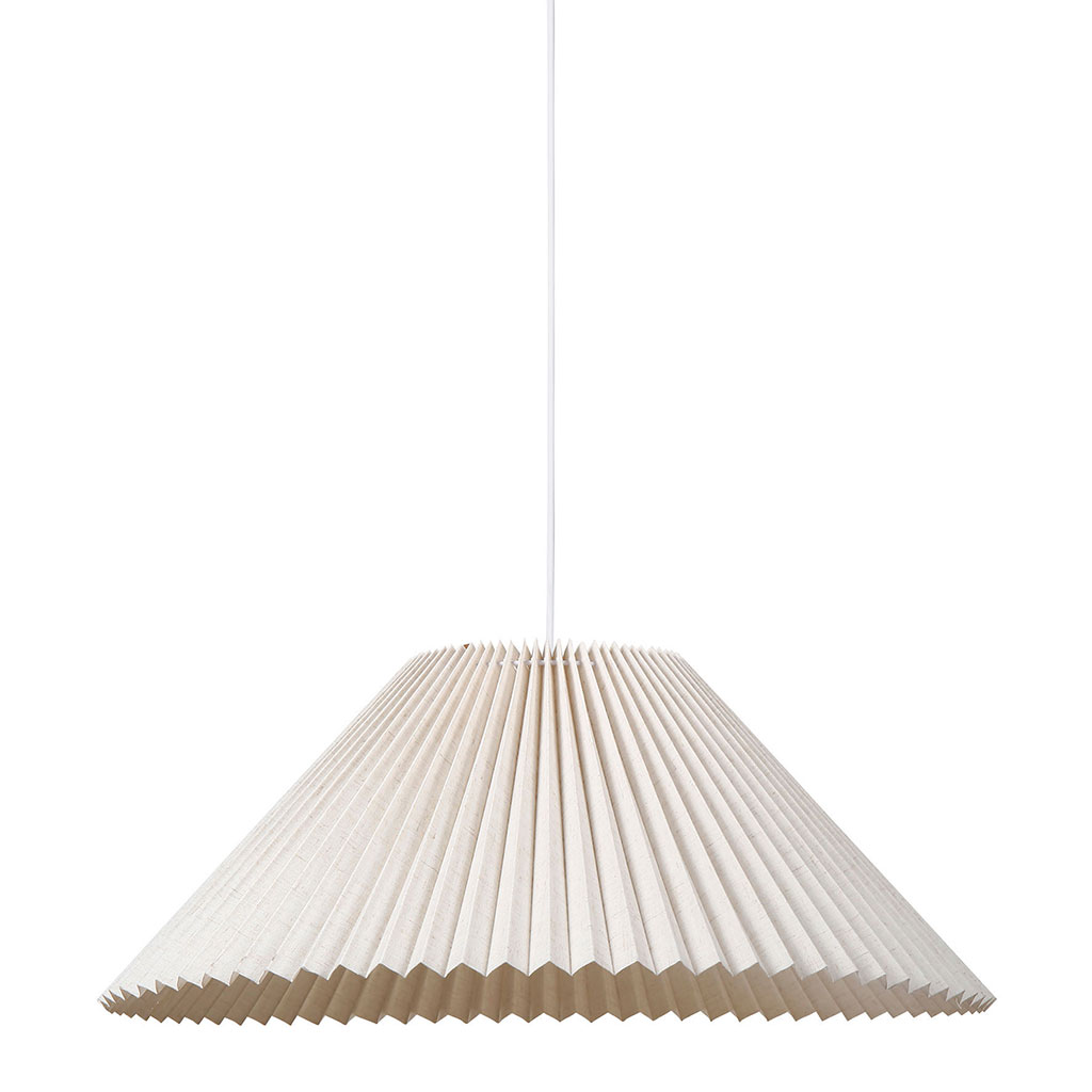 Suspension tissu plissé AURELIA blanc D 52x20cm