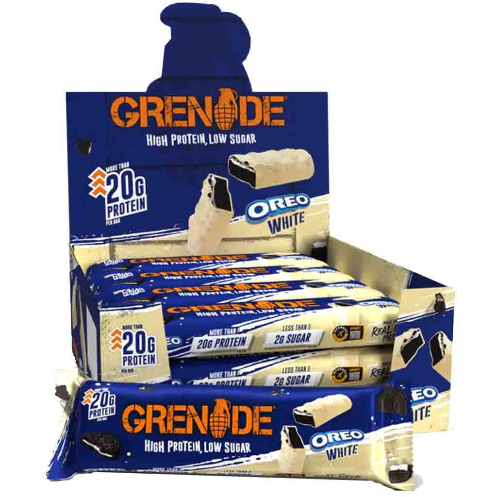 Grenade Proteinreicher Riegel Oreo White 12x60g=720g MHD:3.9.25
