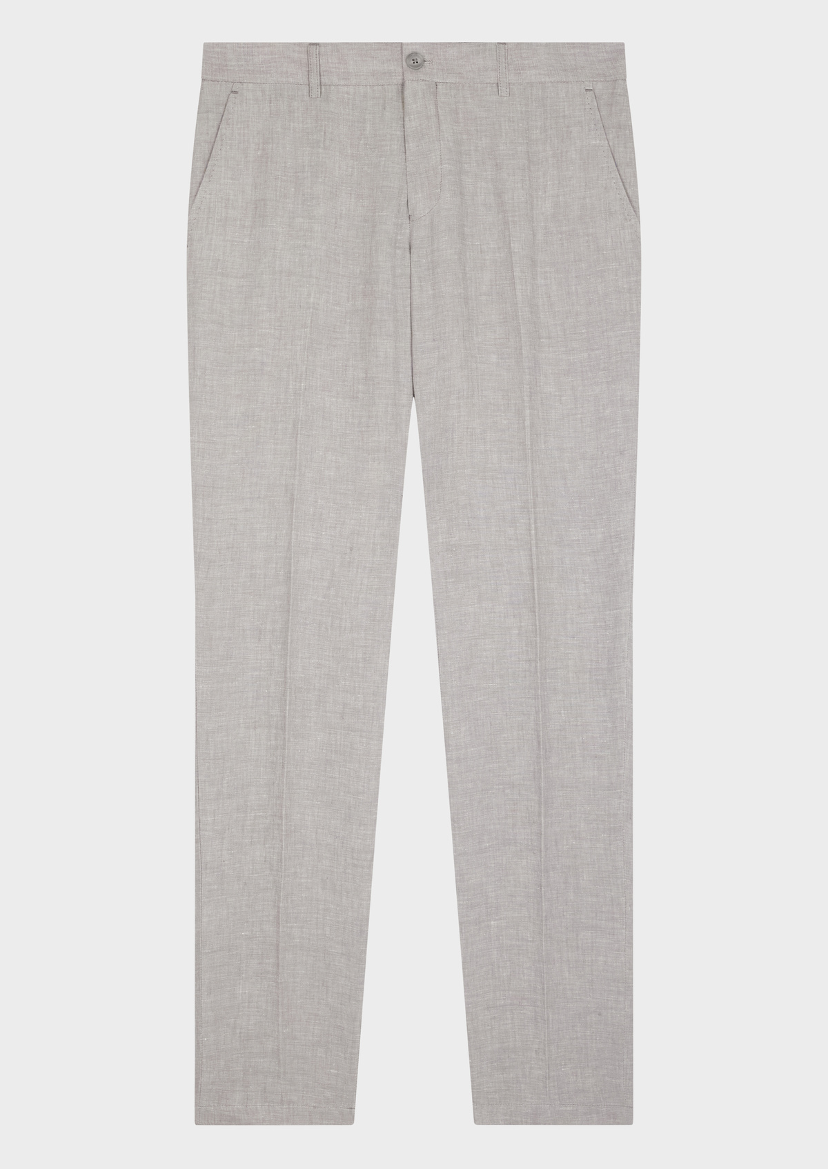 Pantalon coordonnable Slim en lin uni gris perle