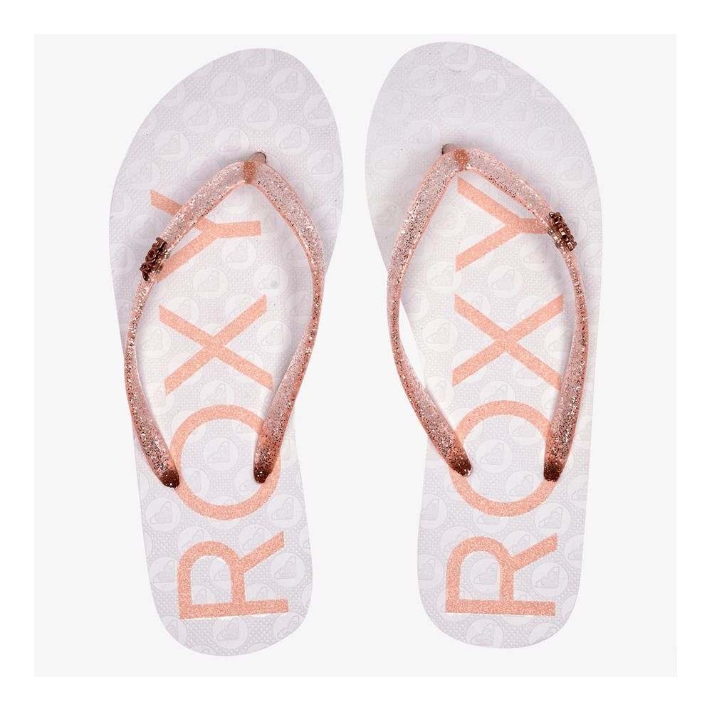 Roxy VIVA SPARKLE - Tongs Femme white/orange/pink