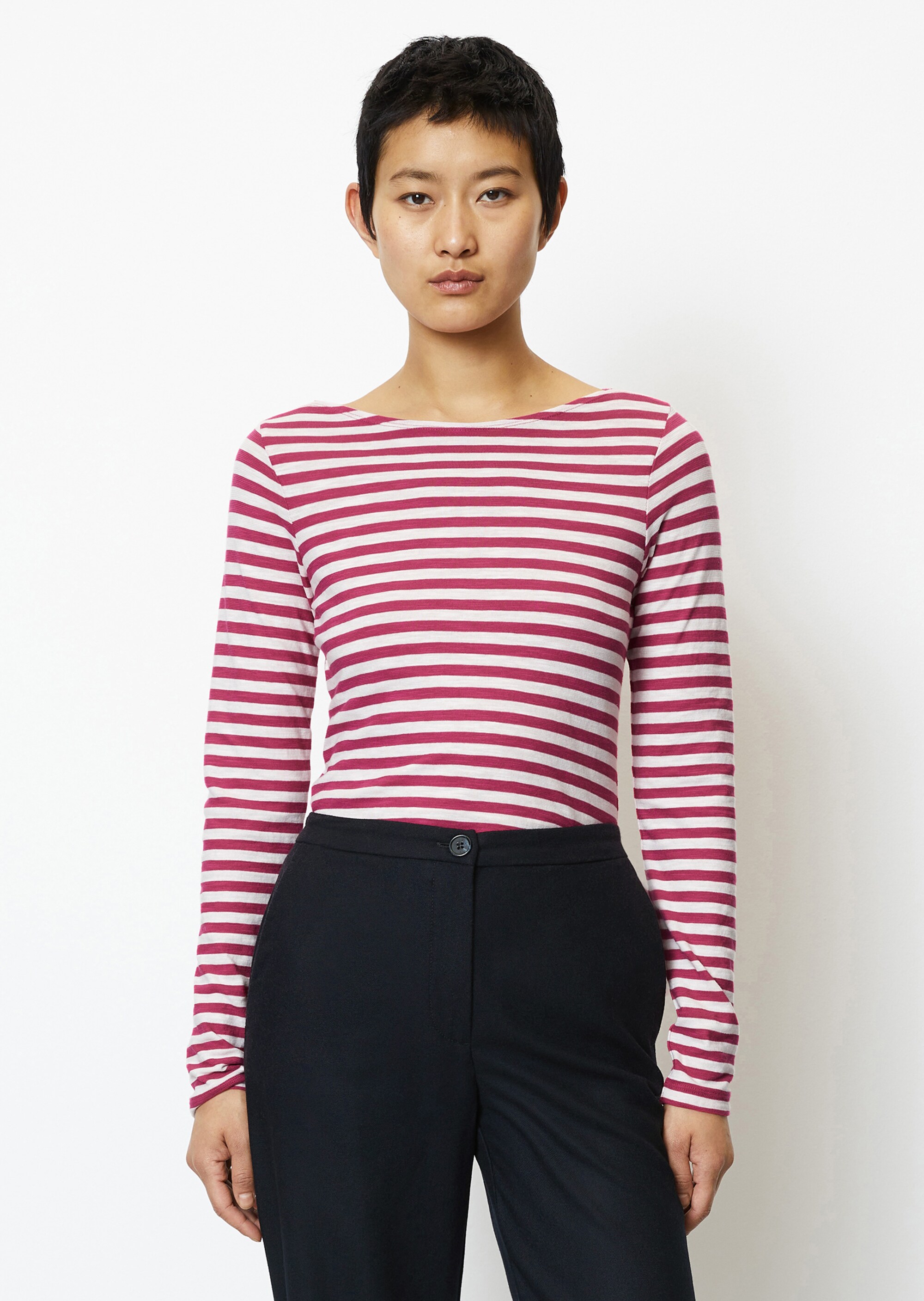 Longsleeve regularaus Slub-Jersey