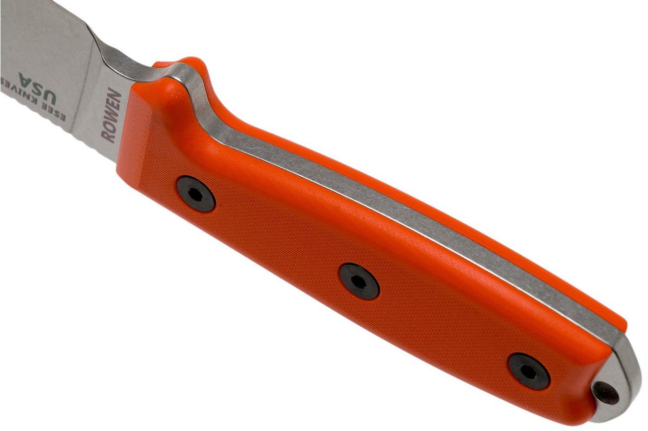 ESEE Model 4 Plain Edge S35VN, Orange G10 Handle 4P35V-OR met schede   clip