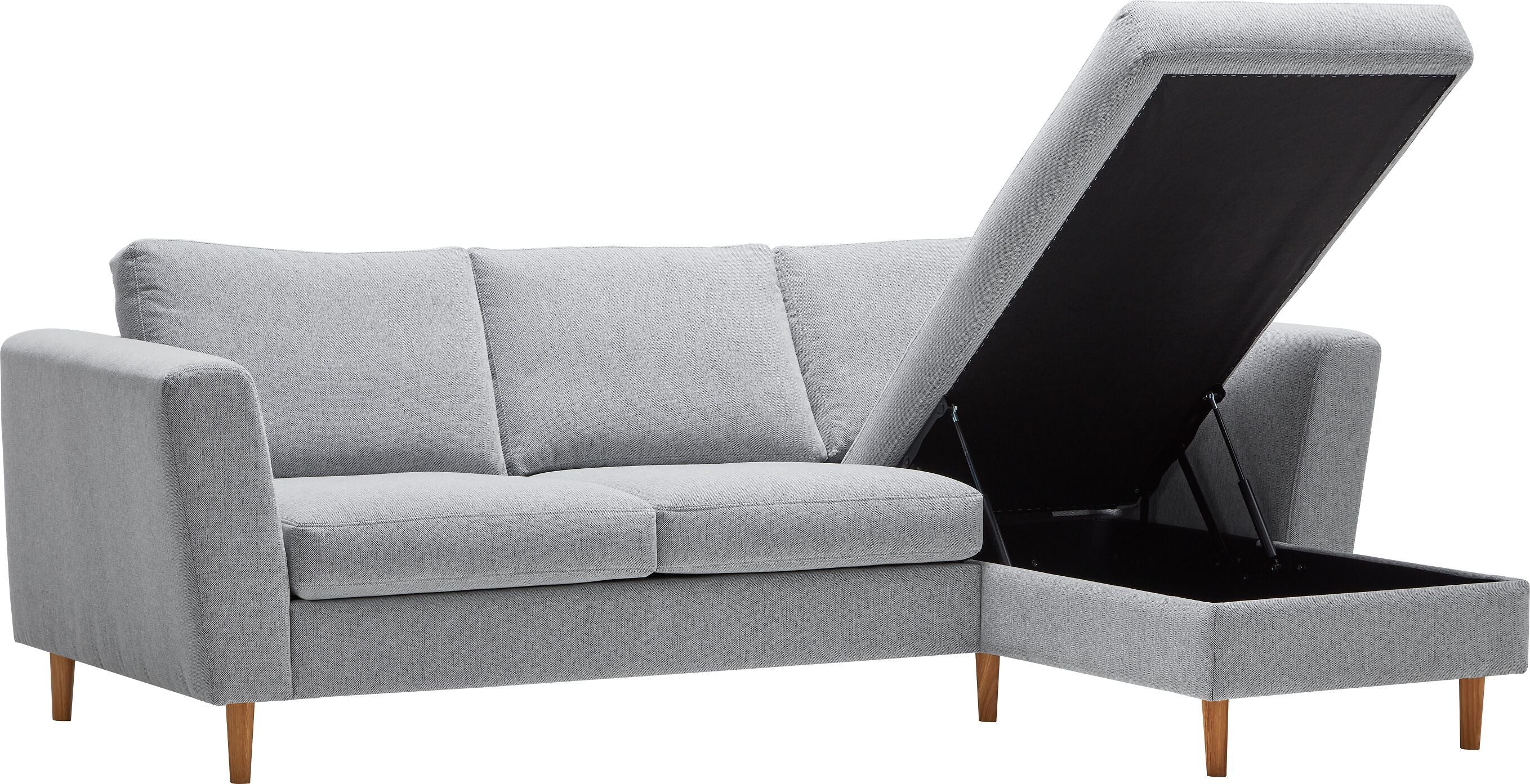 DIENER Ecksofa - Weiss / Schwarz / B: 235.0 cm x T: 156.0 cm x H: 81.0 cm