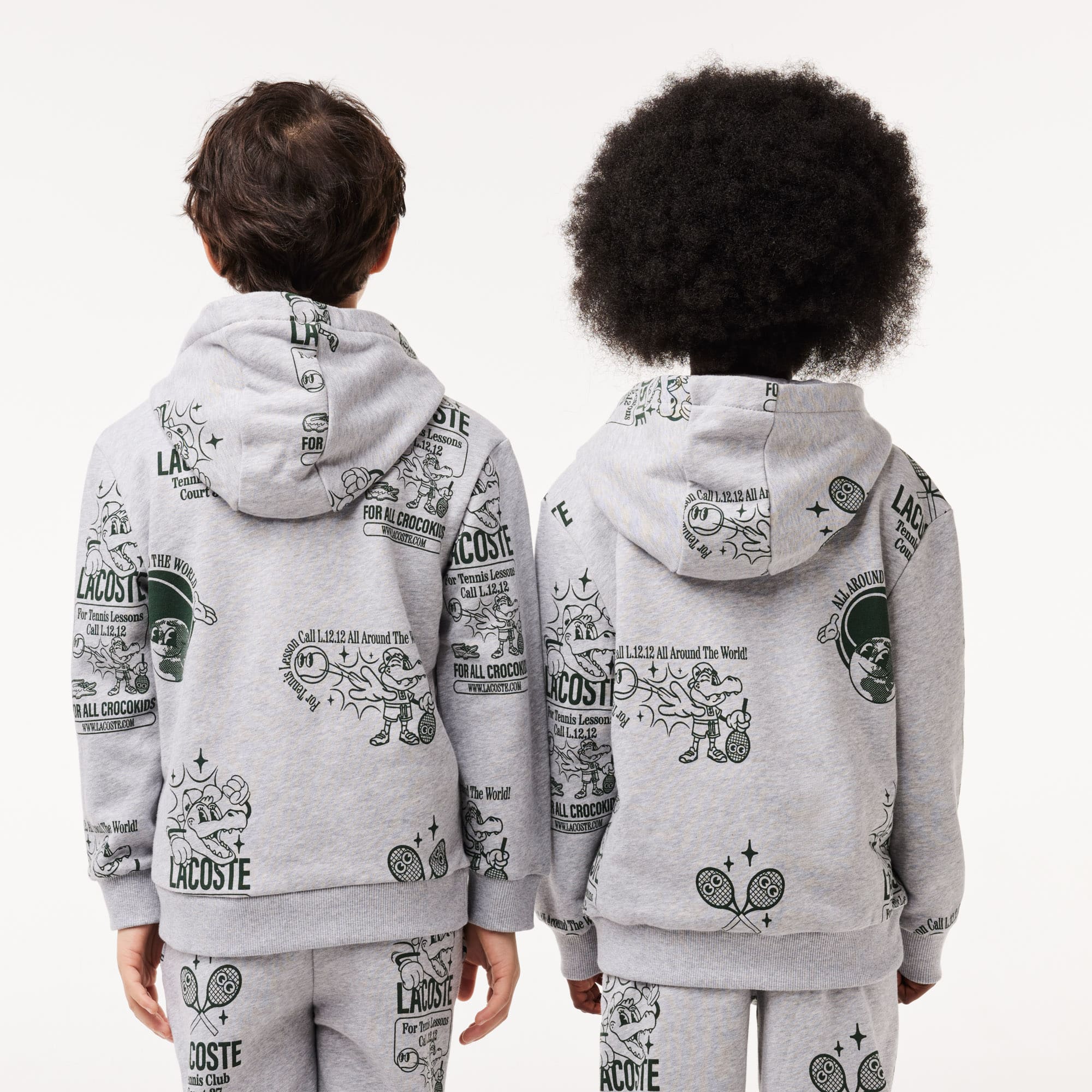 Sweatshirt à capuche Jogger imprimé graphique Pullovers & Sweatshirts - Gris - Lacoste - Enfant