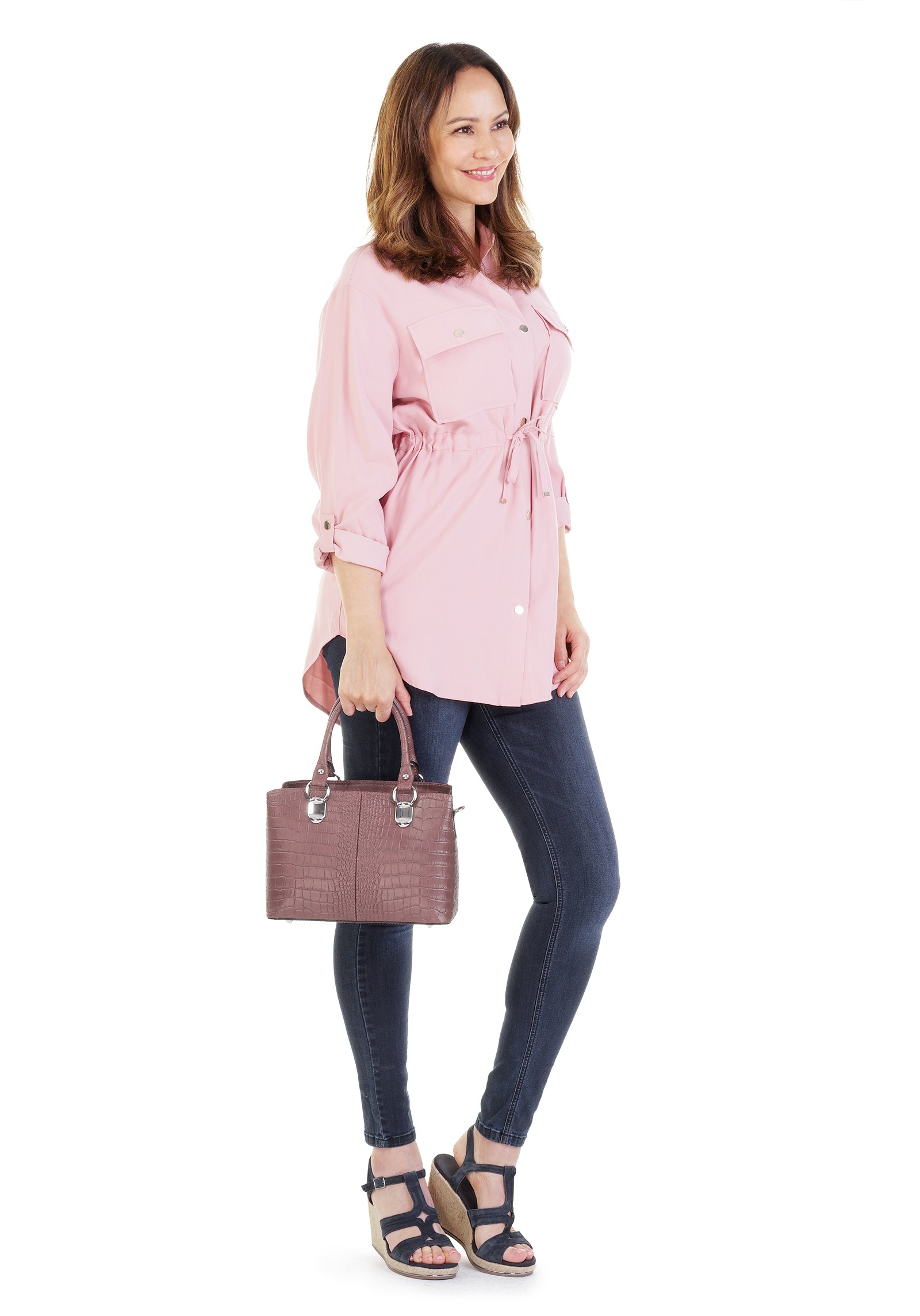 Cluty Umhängetasche echt Leder, Made in Italy