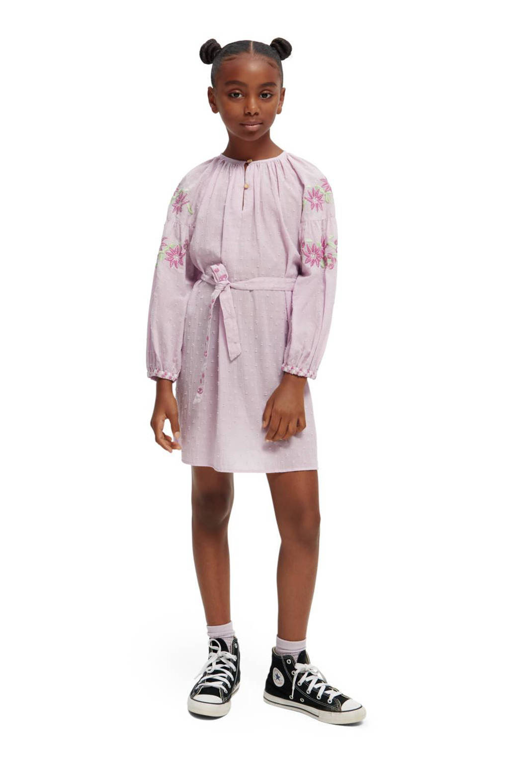 Scotch & Soda A-lijn jurk van katoen roze