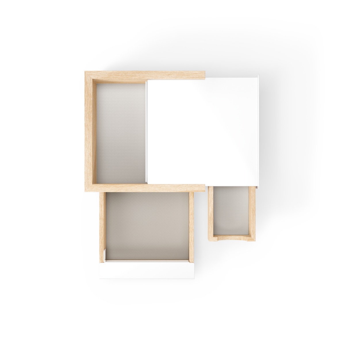 Juwelenbox Stowit wit naturel hout S