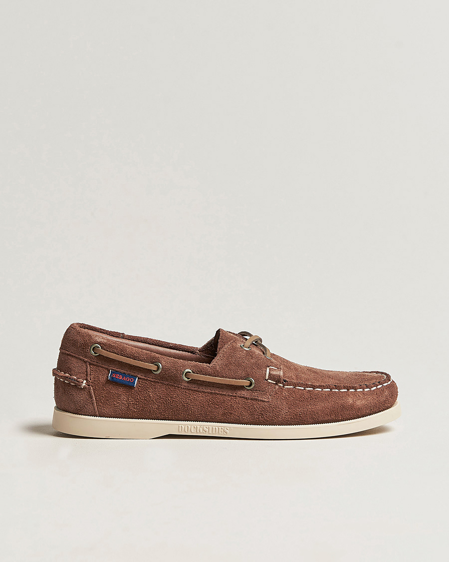 Sebago Docksides Suede Boat Shoe Dark Brown