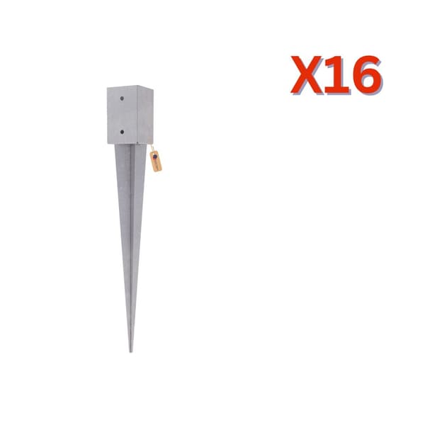 Stolpespyd firkant 71x71x750 mm, 16 stk