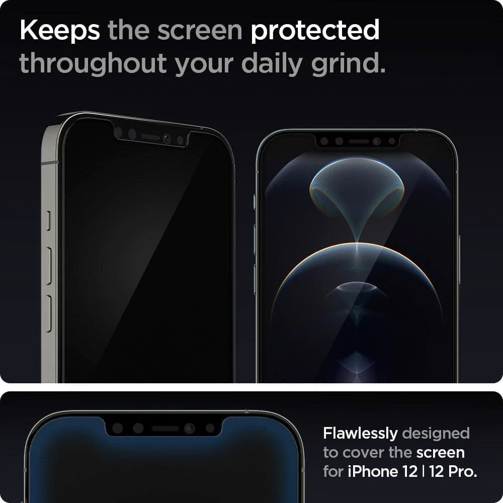 (2er Set) iPhone 12 / iPhone 12 Pro Glas Tr EZ Fit Panzer Glas Case Friendly   Montagerahmen (AGL01801)