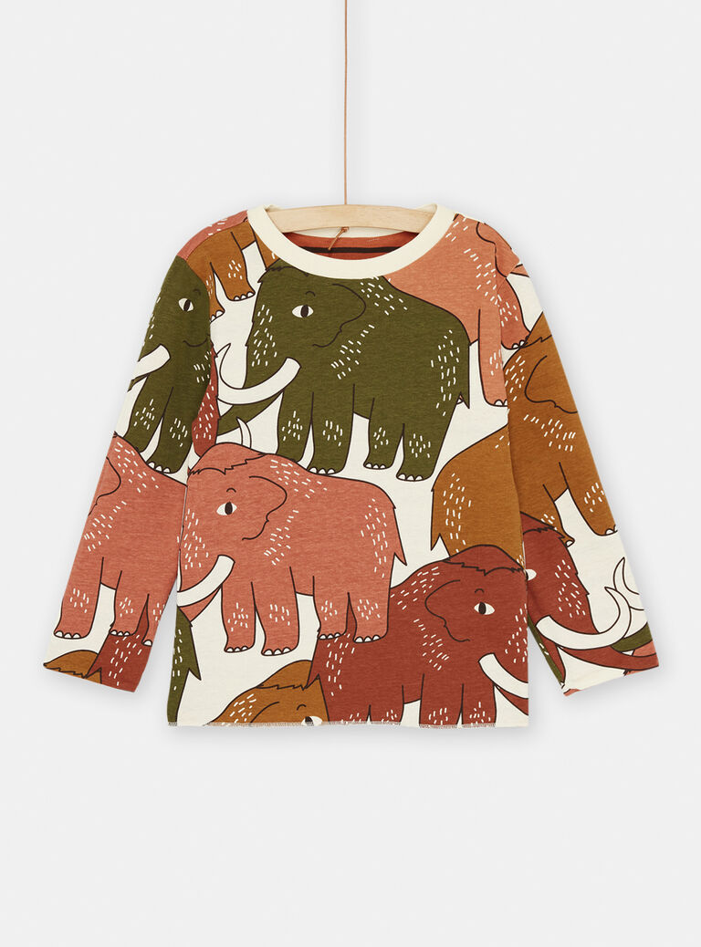 T-shirt crème et marron réversible