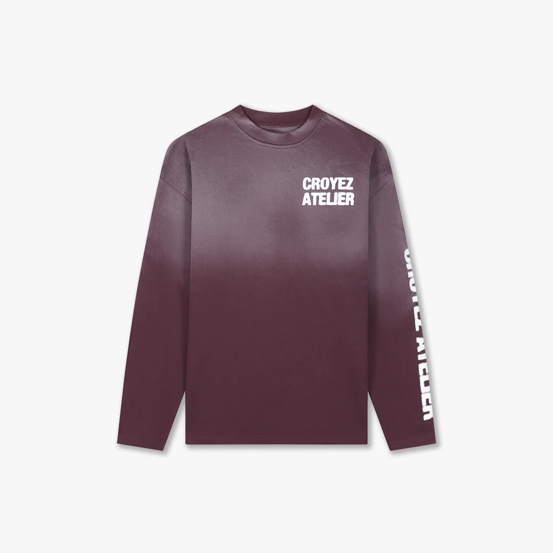 Croyez Sprayed Atelier Longsleeve T-Shirt Heren Paars