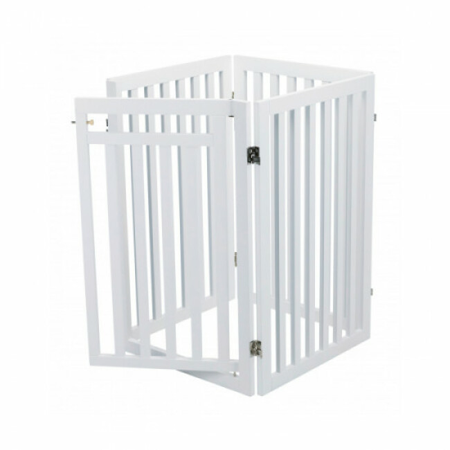 Barrière pliable avec porte en 4 parties pour chien Trixie
