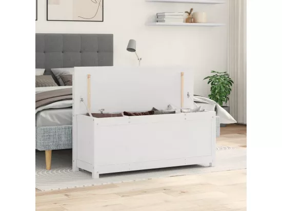 Banc Blanc 110x41x76,5 cm Bois de pin massif