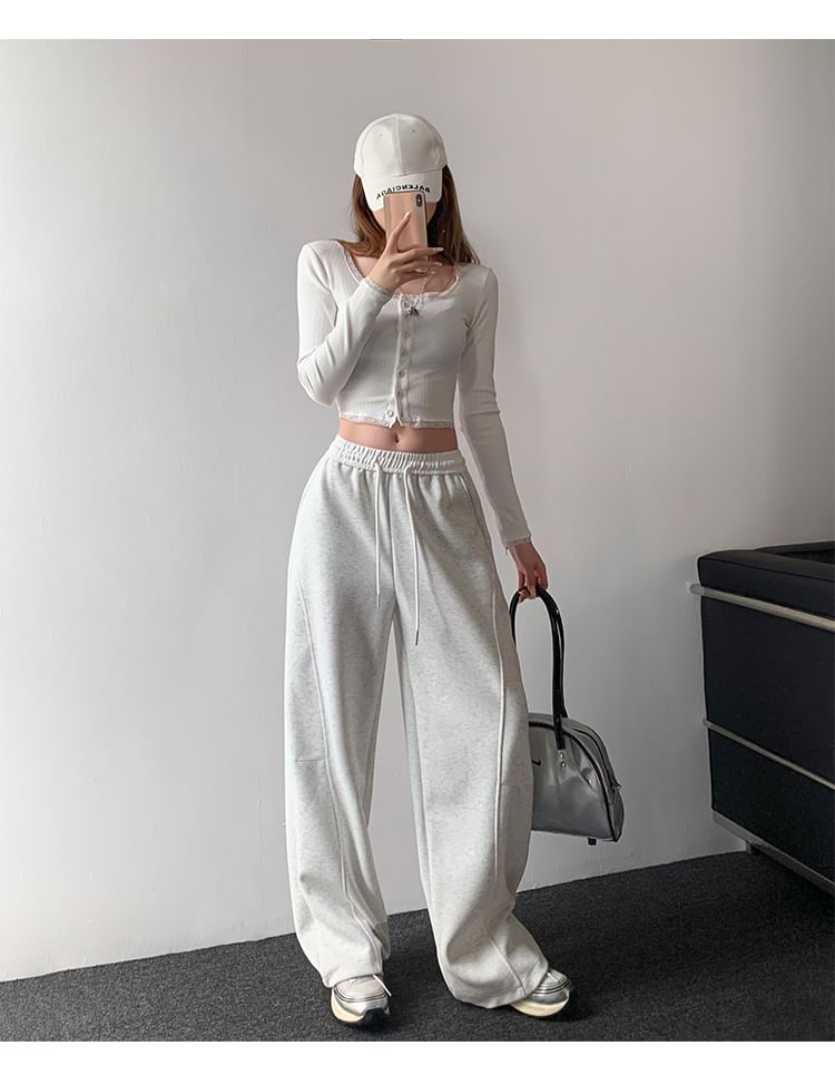 Saccharine - Colorblock wijde joggingbroek