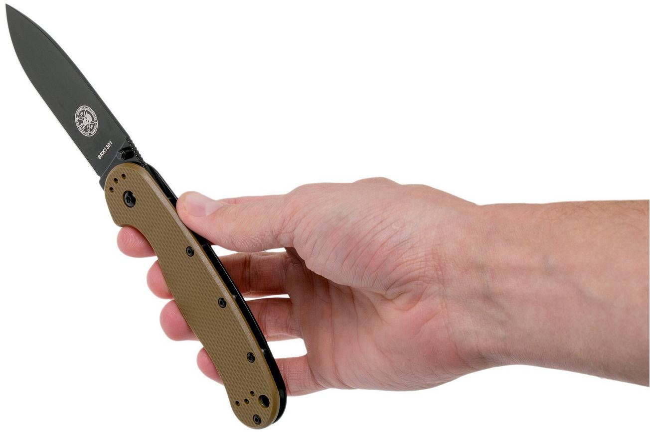 ESEE Avispa zakmes, black D2 blade, Coyote Brown handle BRK1302CBB