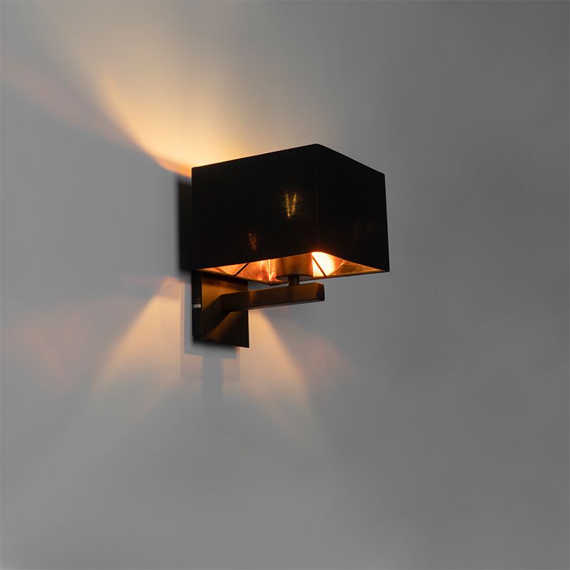 Moderne wandlamp zwart met goud - VT 1