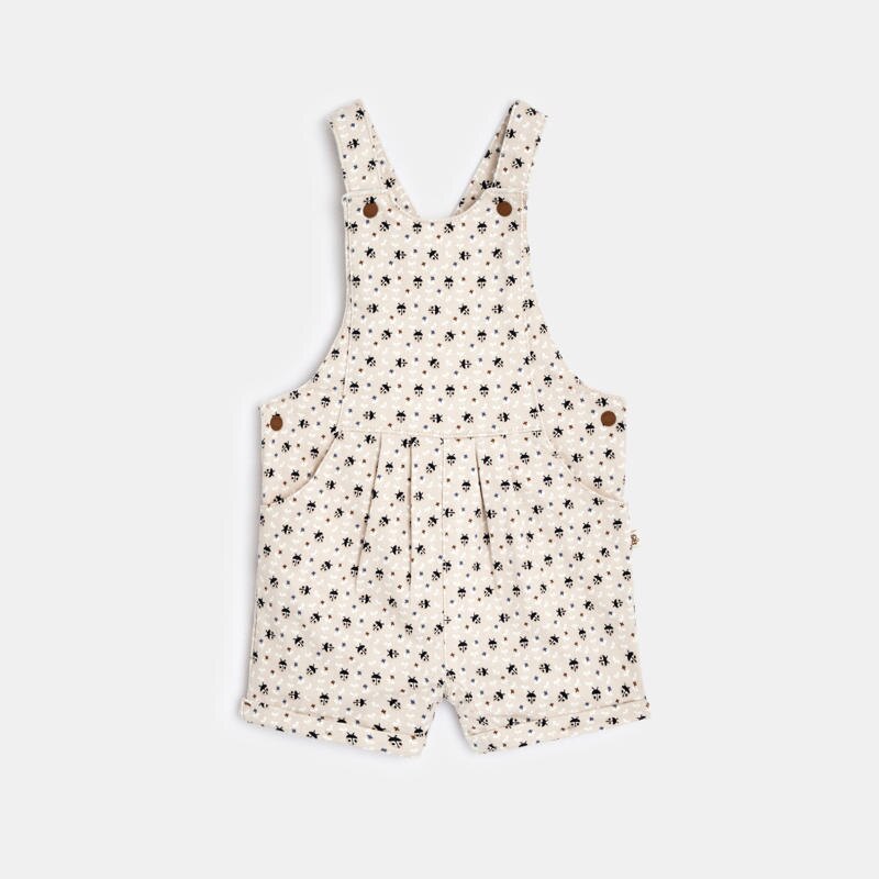 Salopette courte imprimée et t-shirt bleue bébé fille Bleu